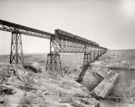 Jalisco, Mexico, circa 1891. Bridge near Encarnacion. Ferrocarril Central Mexicano